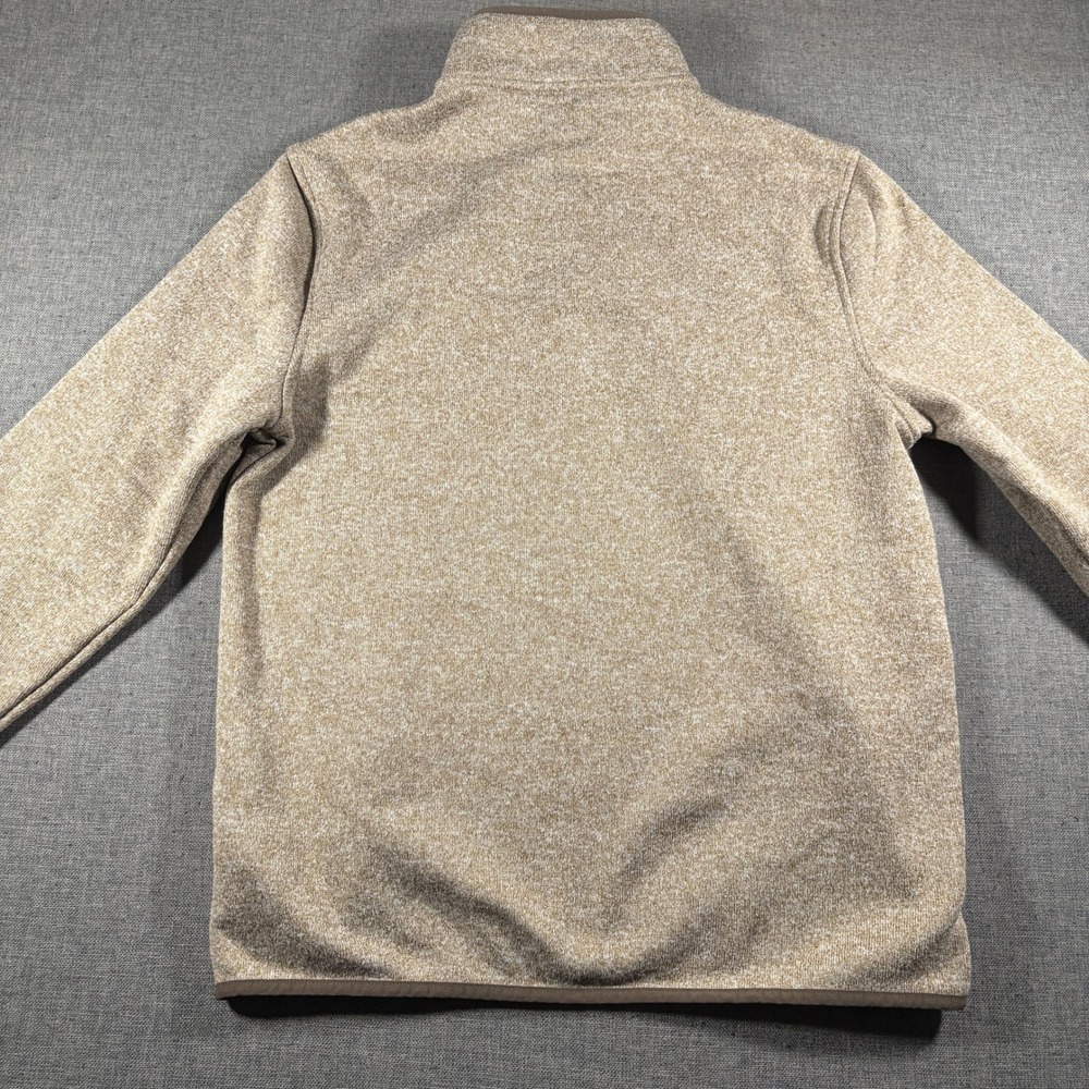 J.Crew Authentic Fleece Pullover Mens M Brown Marled Snap Neck Sweater CD792 - Picture 3 of 9